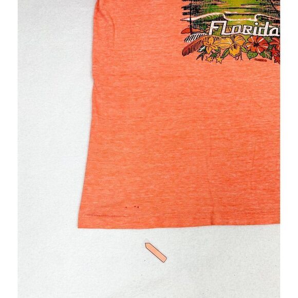 Vintage Florida Tourist T-shirt Orange Beach Surf Ocean Single Stitch - Picture 7 of 10